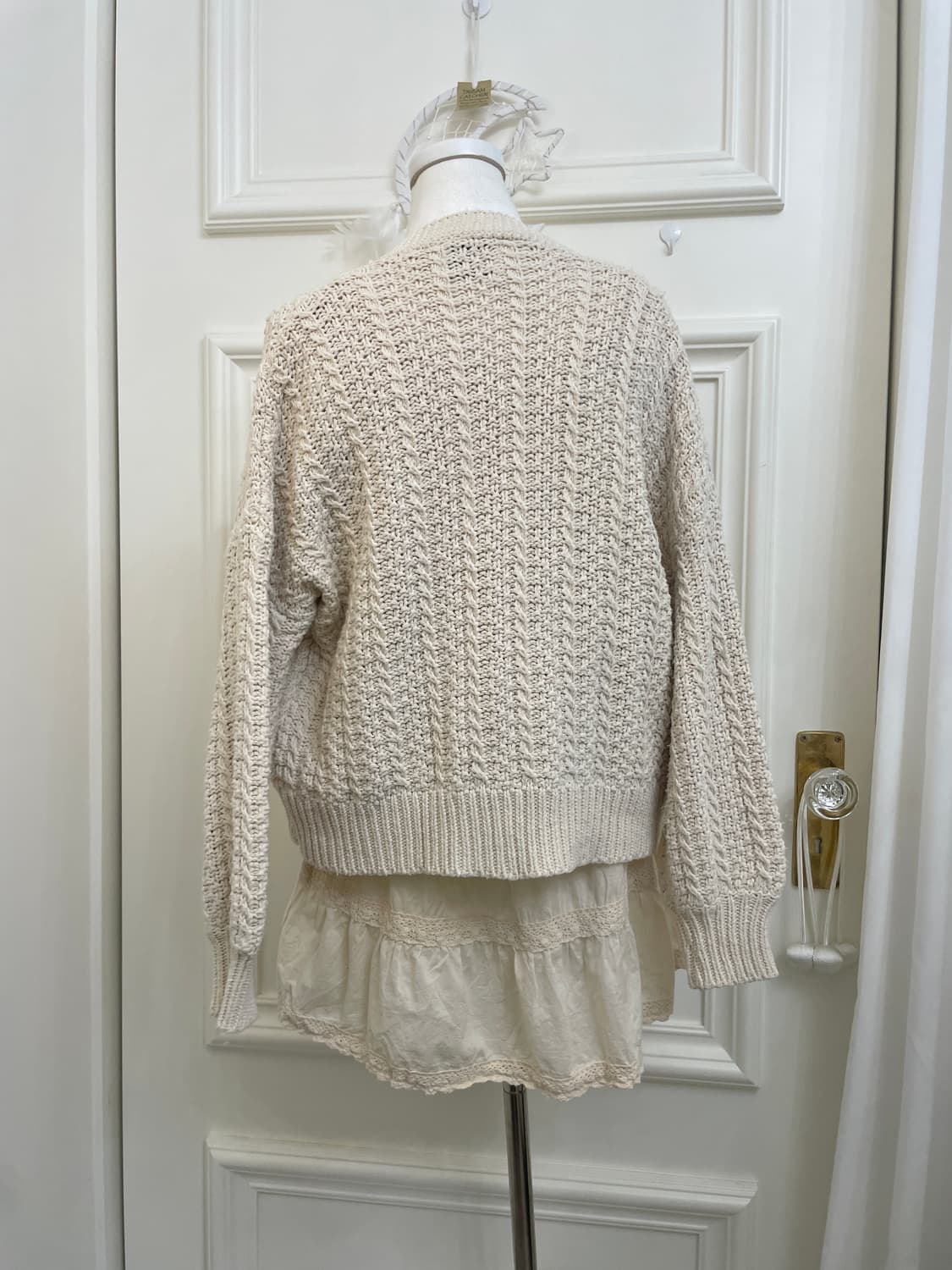 light beige twist over sweater cardigan 상품이미지4