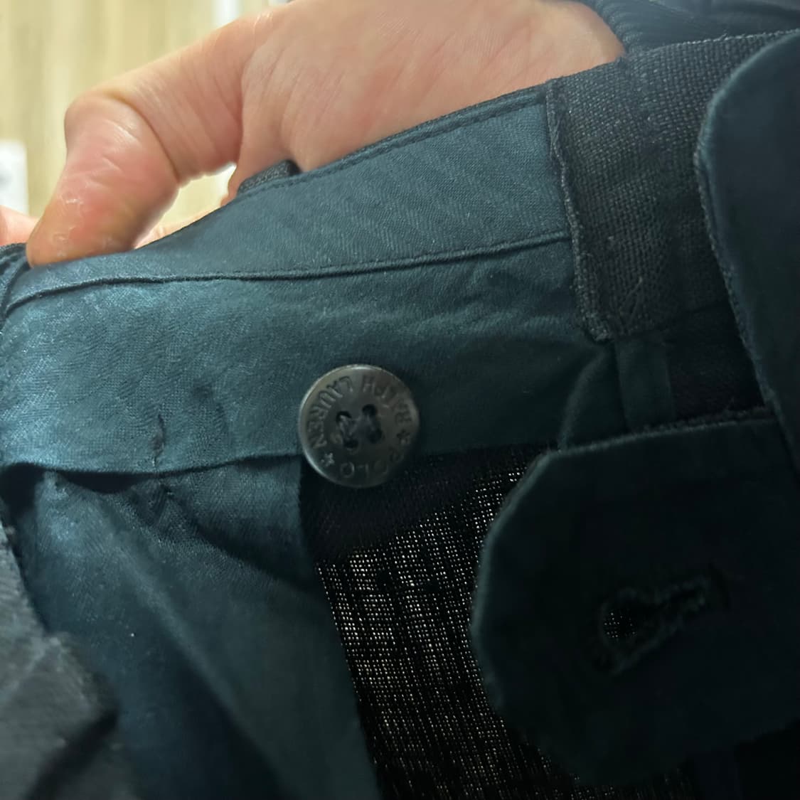 폴로 블랙 린넨 투턱 슬랙스 36/36 상품이미지4