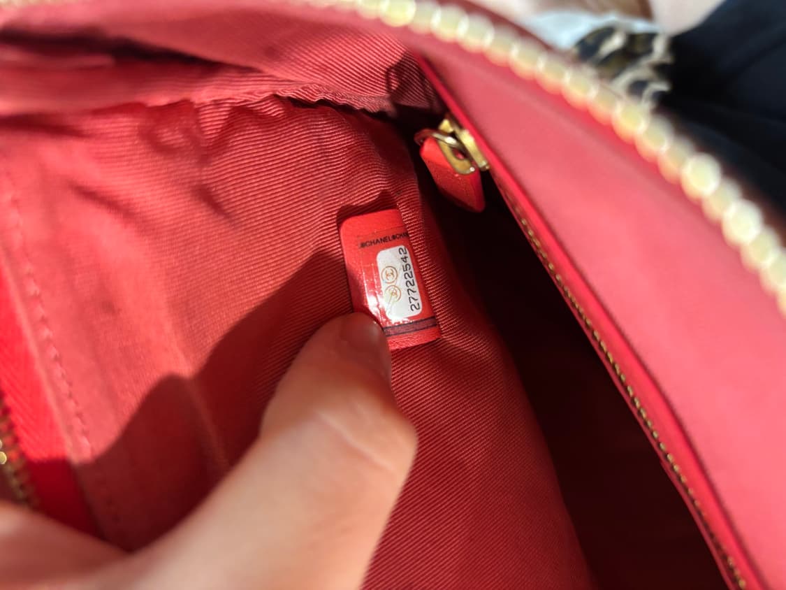 샤넬 A82545 램스킨 핫핑크 금장 미듐 클러치 상품이미지6