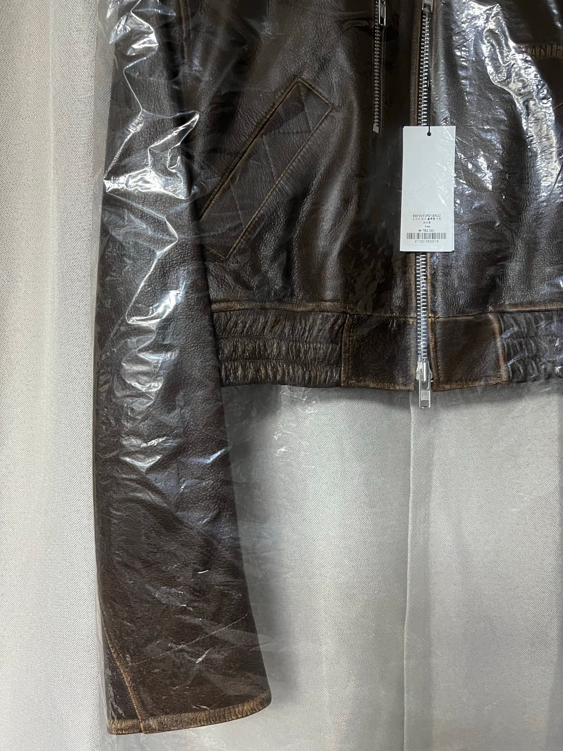 새상품/구할수없는/약10%저렴)인스턴트펑크 빈티지레더블루종자켓-브라운FR 상품이미지7