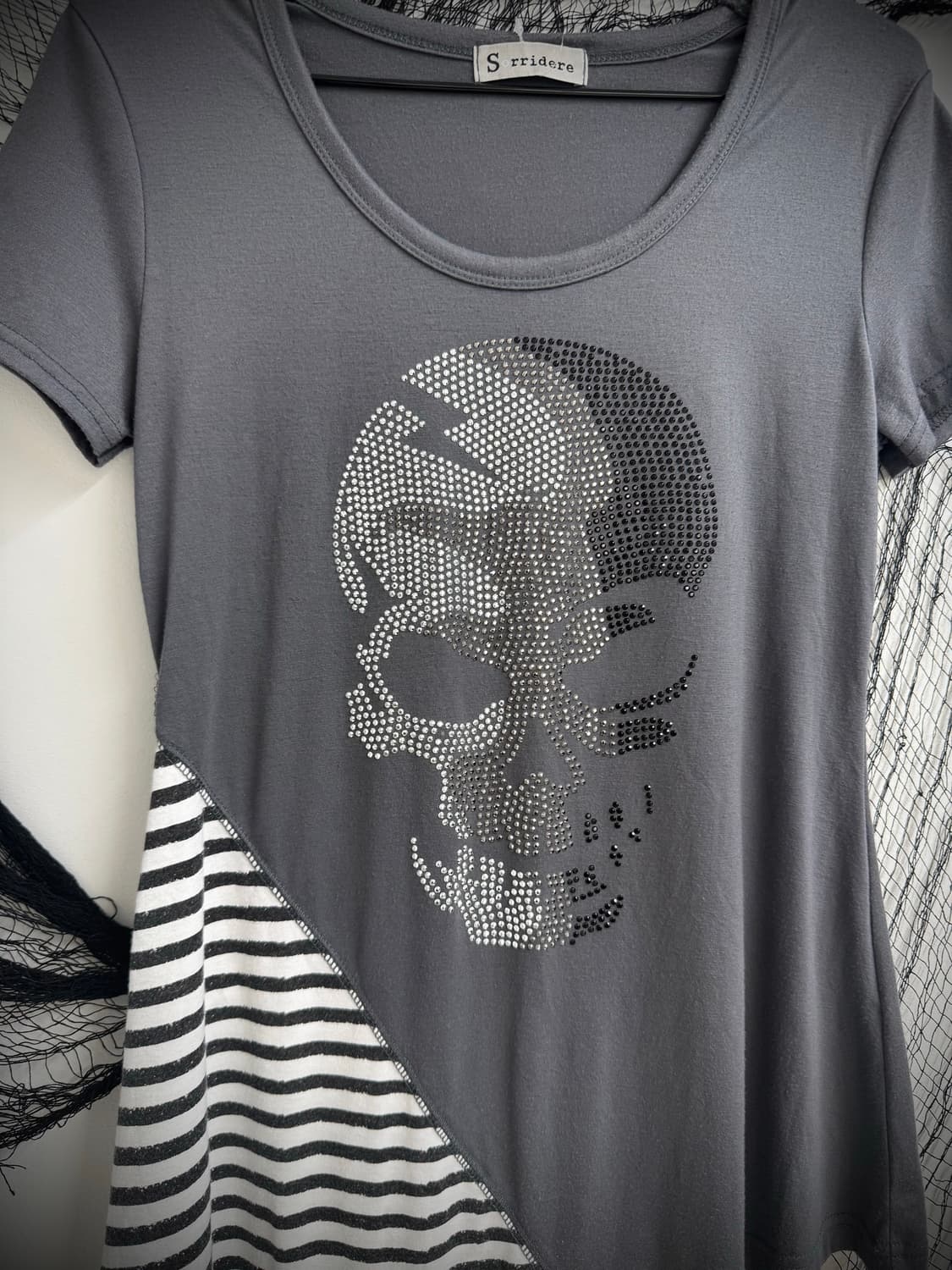 Skull beads detailed halfsleeve 상품이미지3