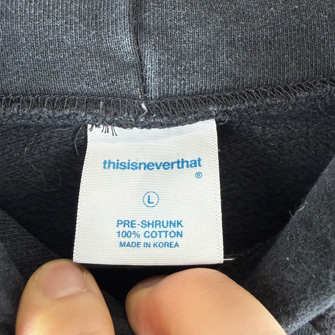 L) 디스이즈네버댓 백로고 후드 티 블랙 상품이미지3