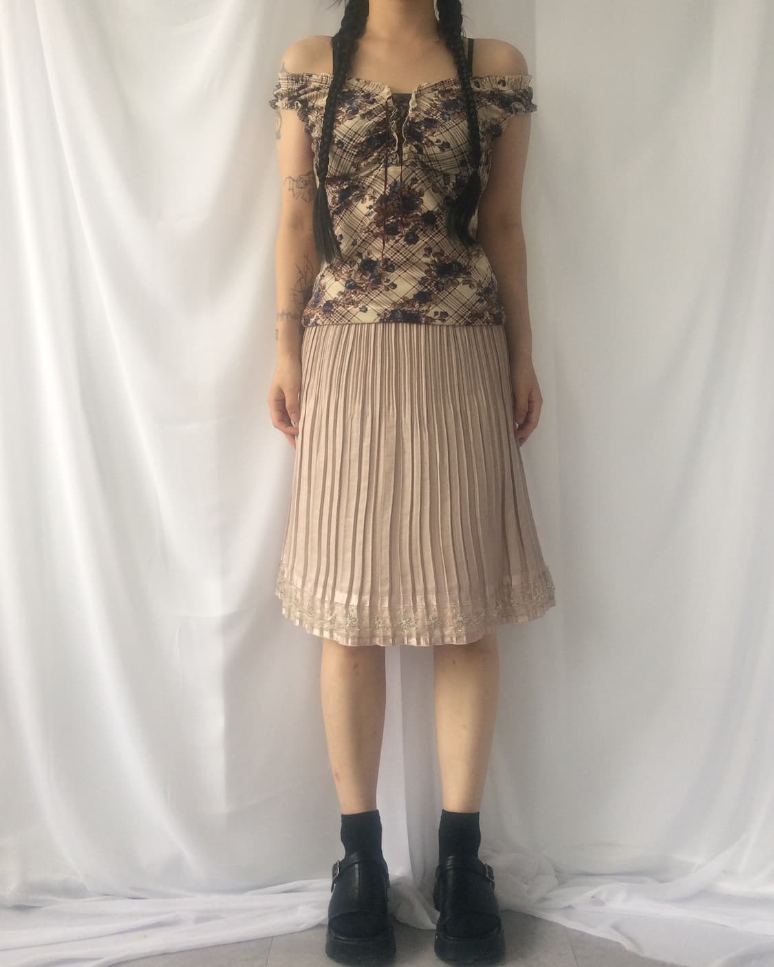 Lest rose lace up point flower pattern v 상품이미지6