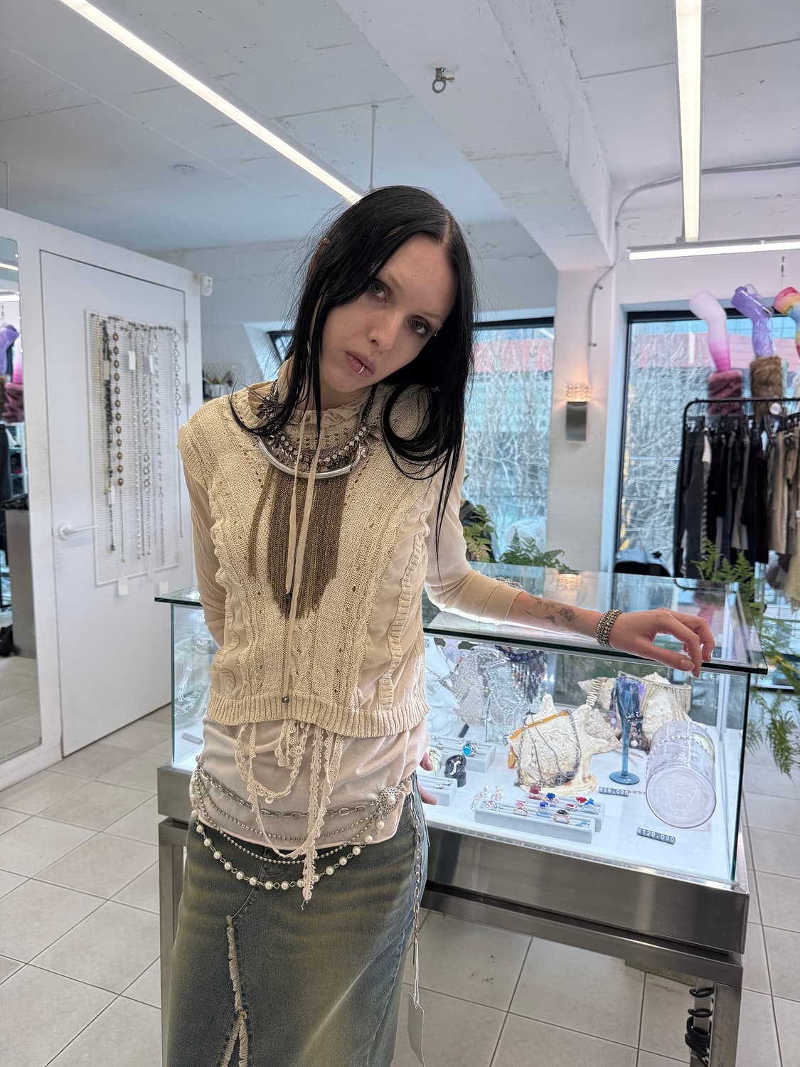 seethrough knit top 상품이미지3