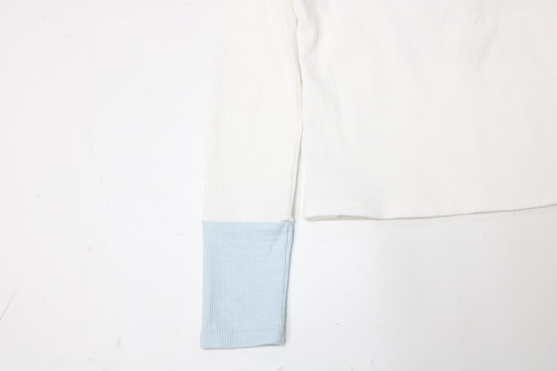 빈티지 캣 프린팅 배색 와플 긴팔 티셔츠 (M) 상품이미지8