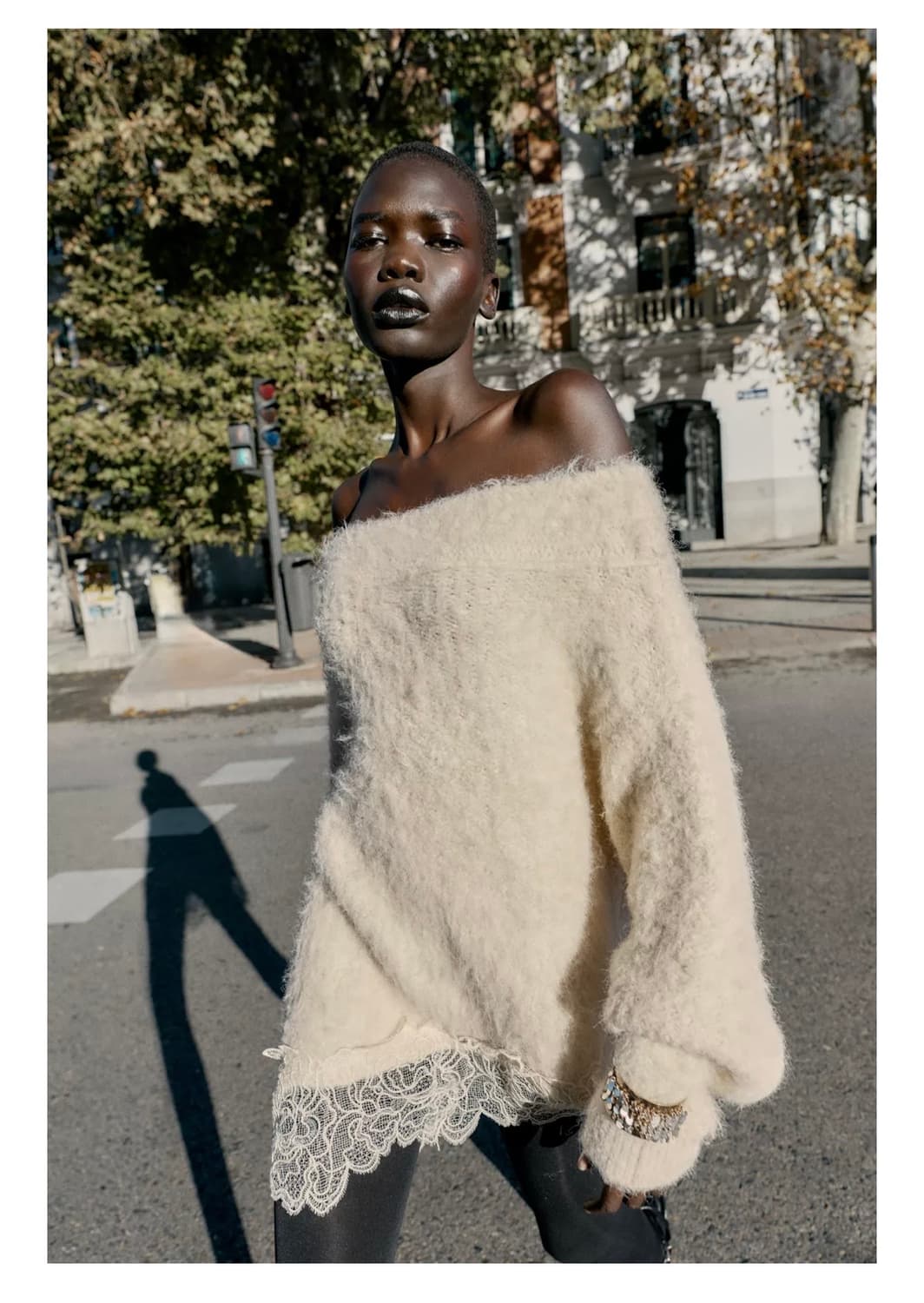 자라 레이스 콤비 니트 스웨터 새상품 상품이미지1