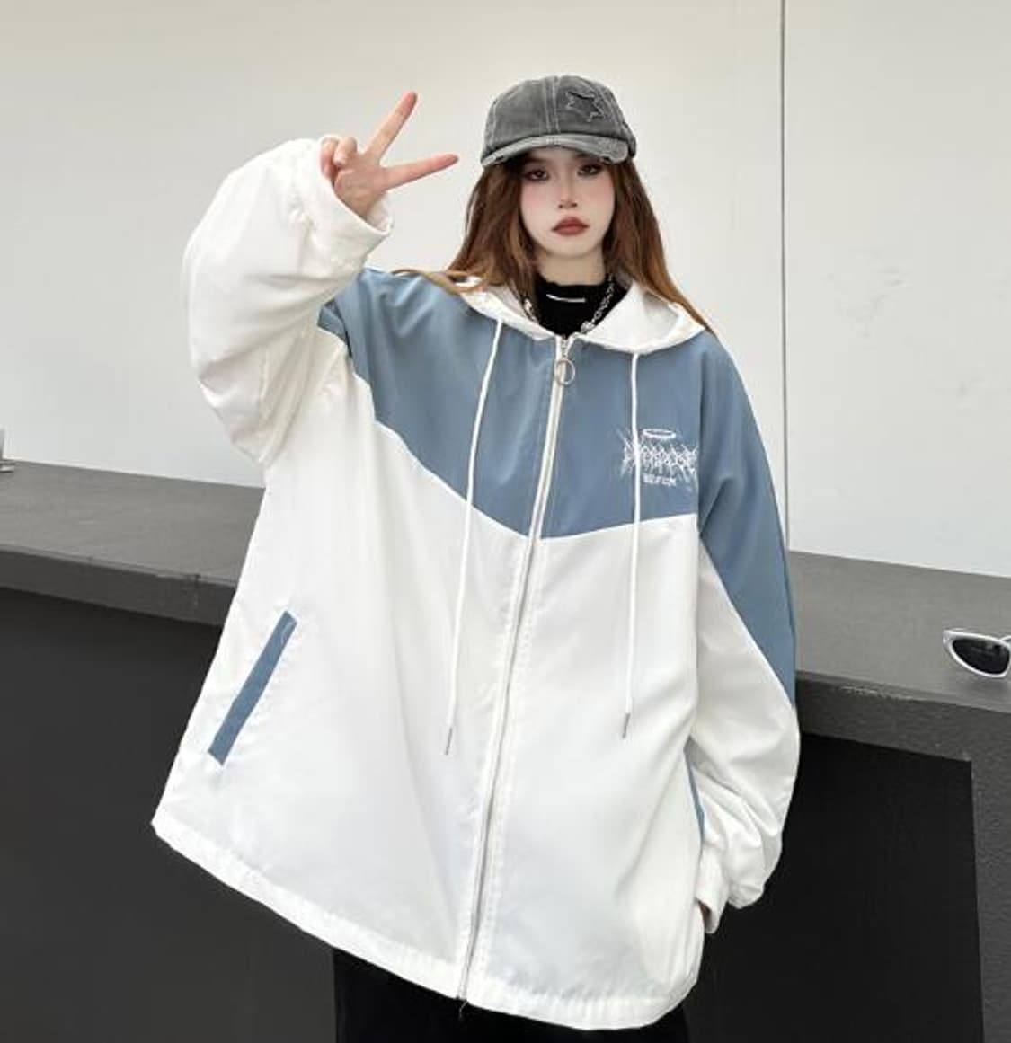 서브컬쳐 VOLCAN & APHRODITE 파커 화이트×블루 그레이 상품이미지1