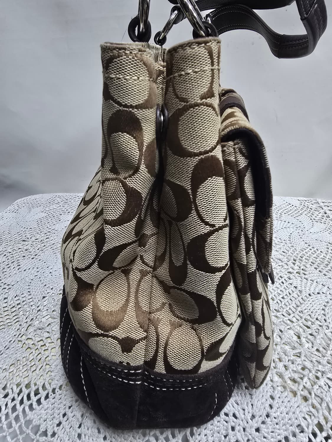 코치 자가드. 스웨이드 숄더백(보부상백) 상품이미지3