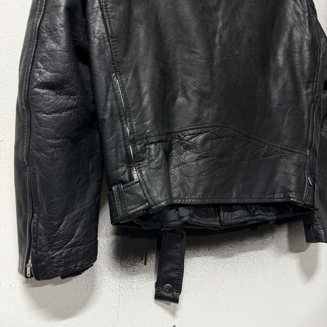 Tokyo 도쿄 레더 락 고스 펑크 소가죽 크롭 라이더 자켓 상품이미지6