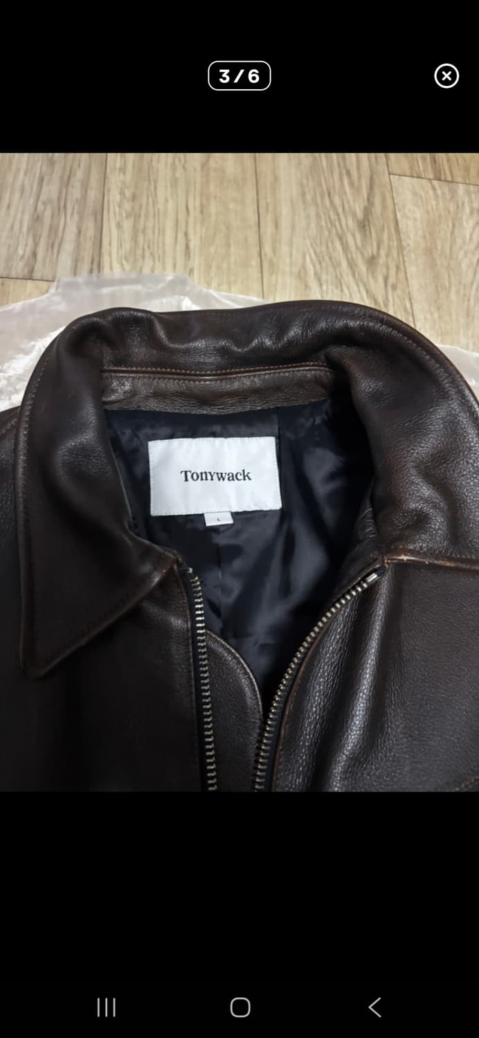 토니웩 크롭 레더자켓 브라운 L 상품이미지4