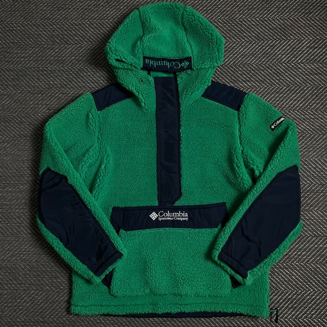 컬럼비아 박시핏 쉐르파 플리스 아노락 그린o 5067 상품이미지1