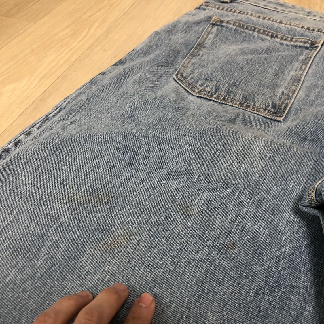 (31) 유스 Youth 스트럭쳐 와이드 투턱 데님 라이트 블루 상품이미지8