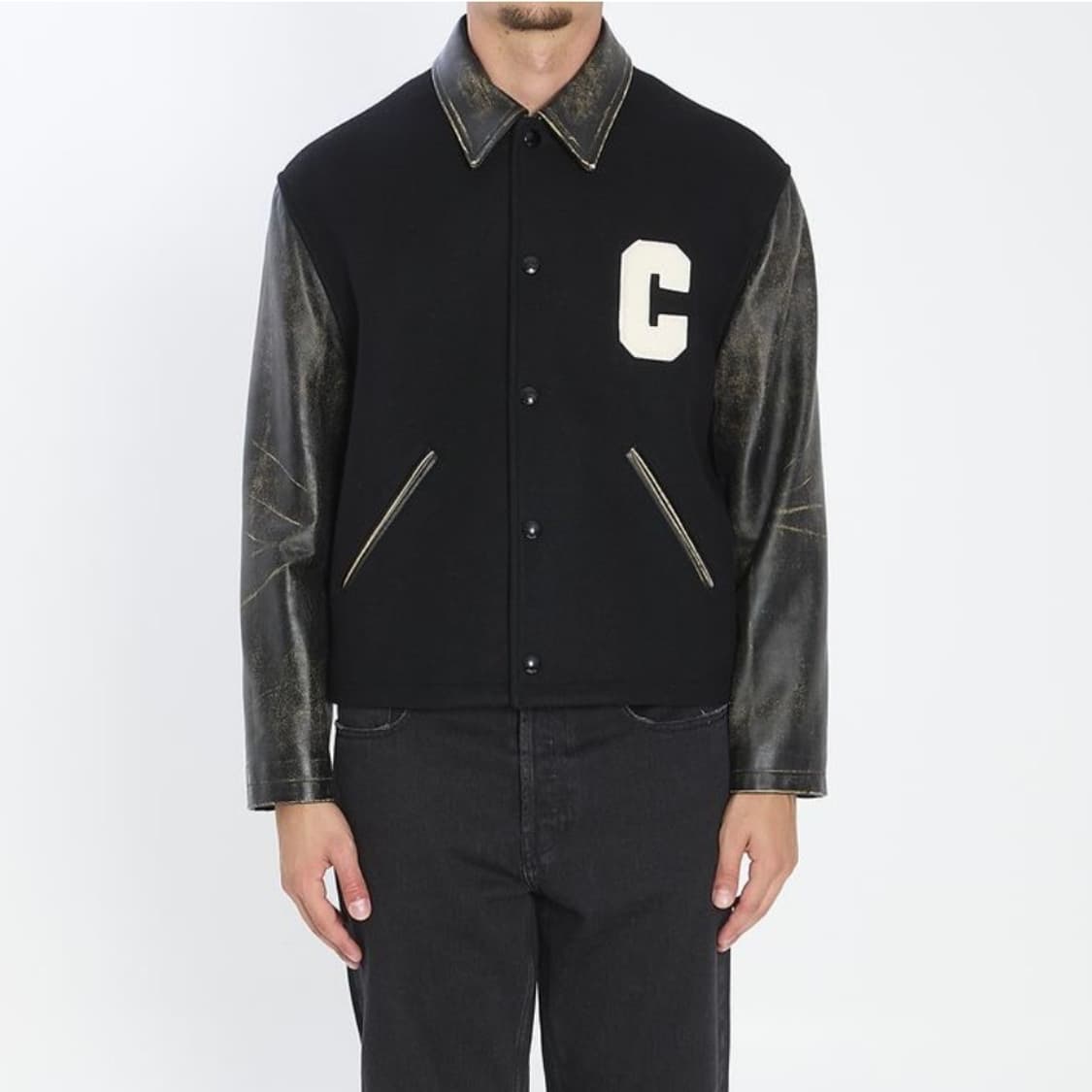 [S+급/54] 25FW 셀린느 C 로고 테디 바시티 자켓 블랙 상품이미지9