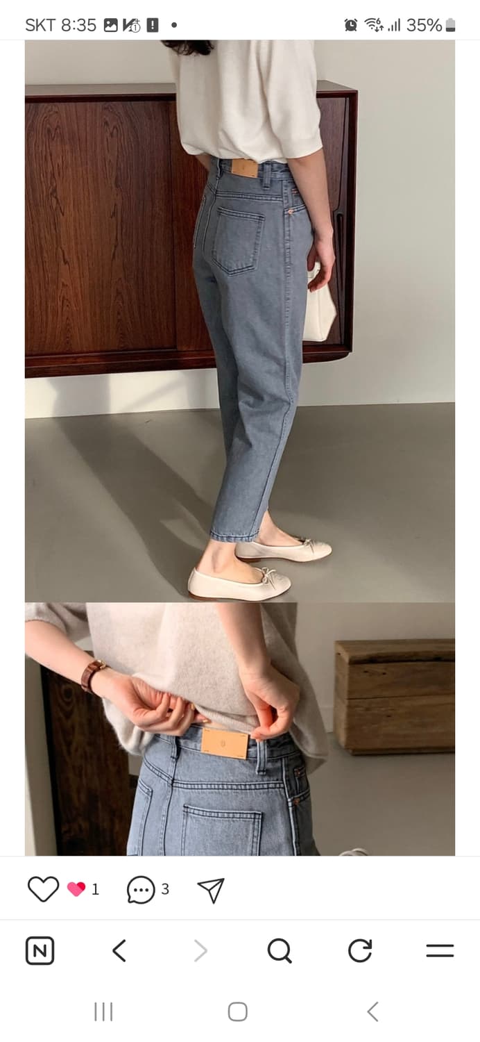 BOWEN 콘밀 데님 그레이 M 상품이미지2