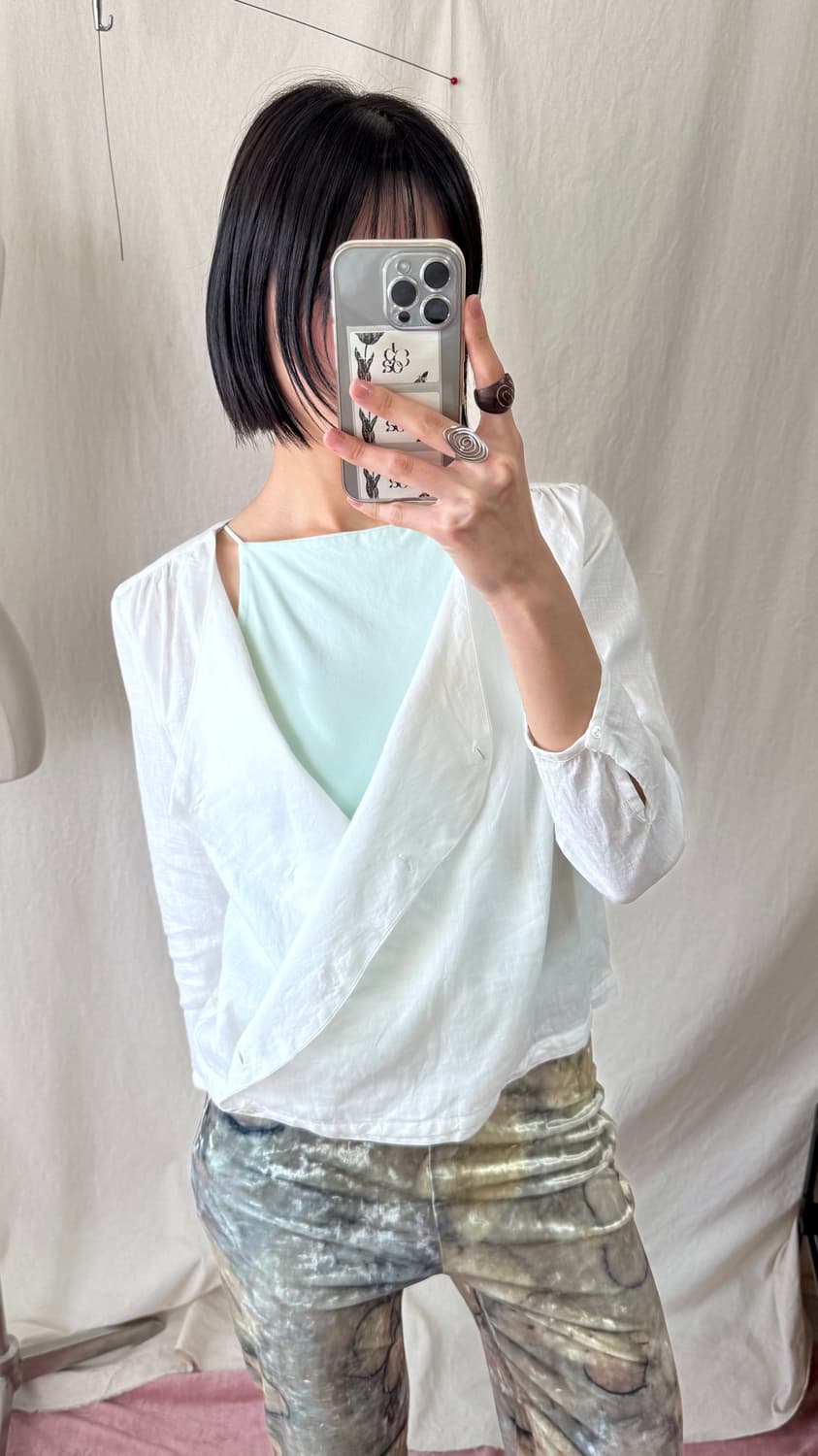 Lim home stir 린넨 랩 블라우스 상품이미지3