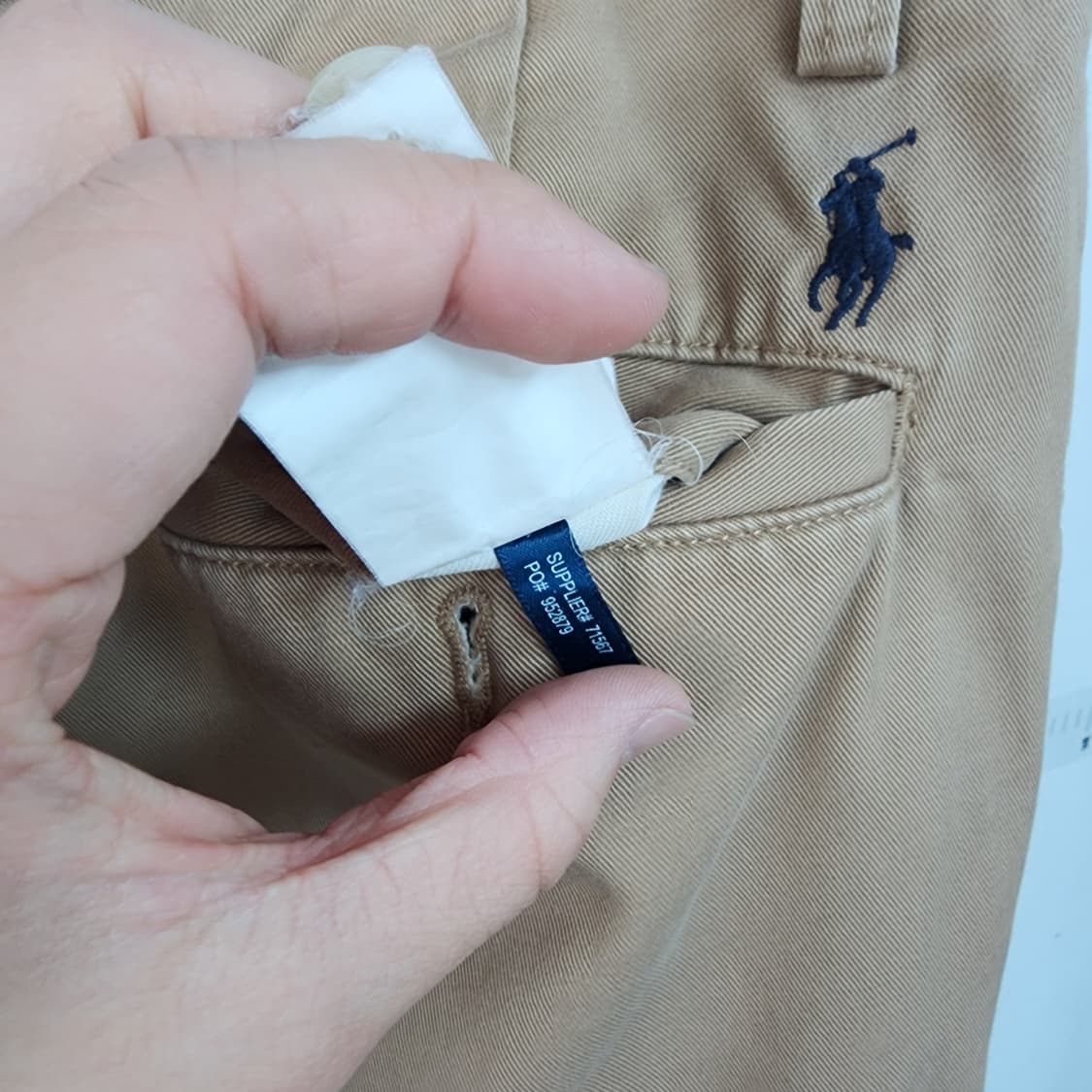 폴로 베이지색 주름 면바지 상품이미지8