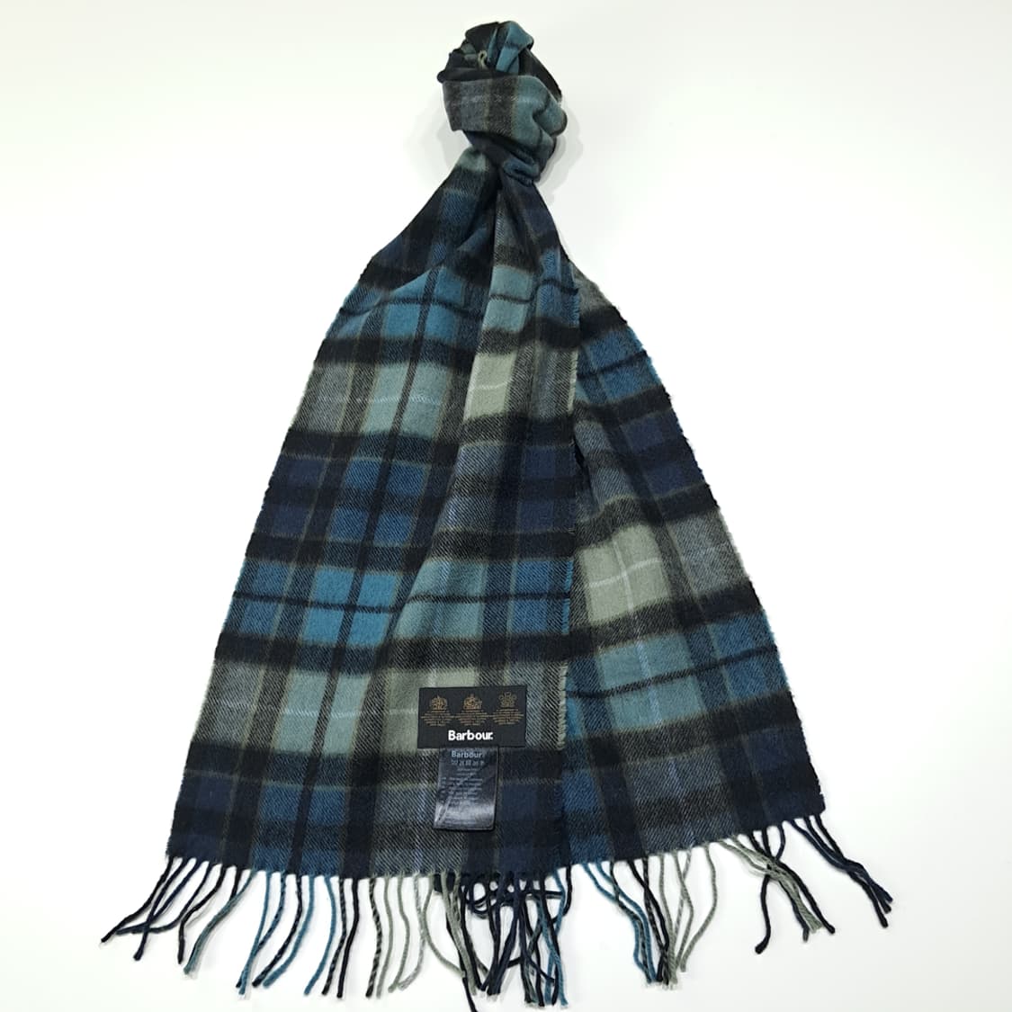 MX632 바버 울캐시미어 타탄체크 네이비 머플러 목도리 상품이미지2