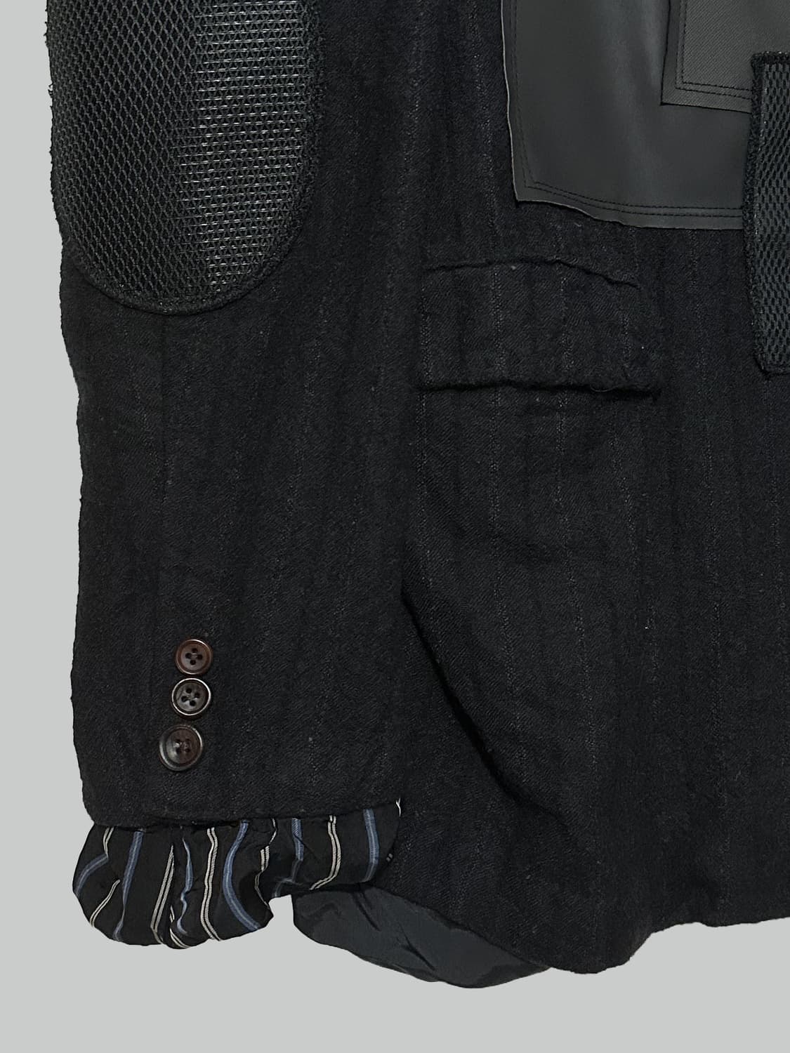 준야 와타나베 23aw 축융 울 패치워크 블레이저 상품이미지4