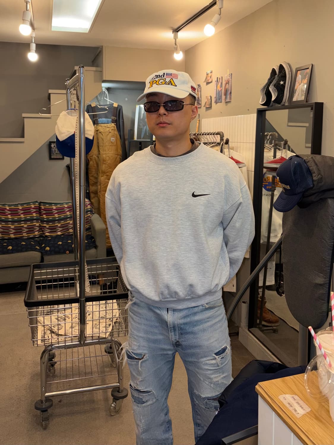 90’s Nike embroidery logo sweatshirts  상품이미지3