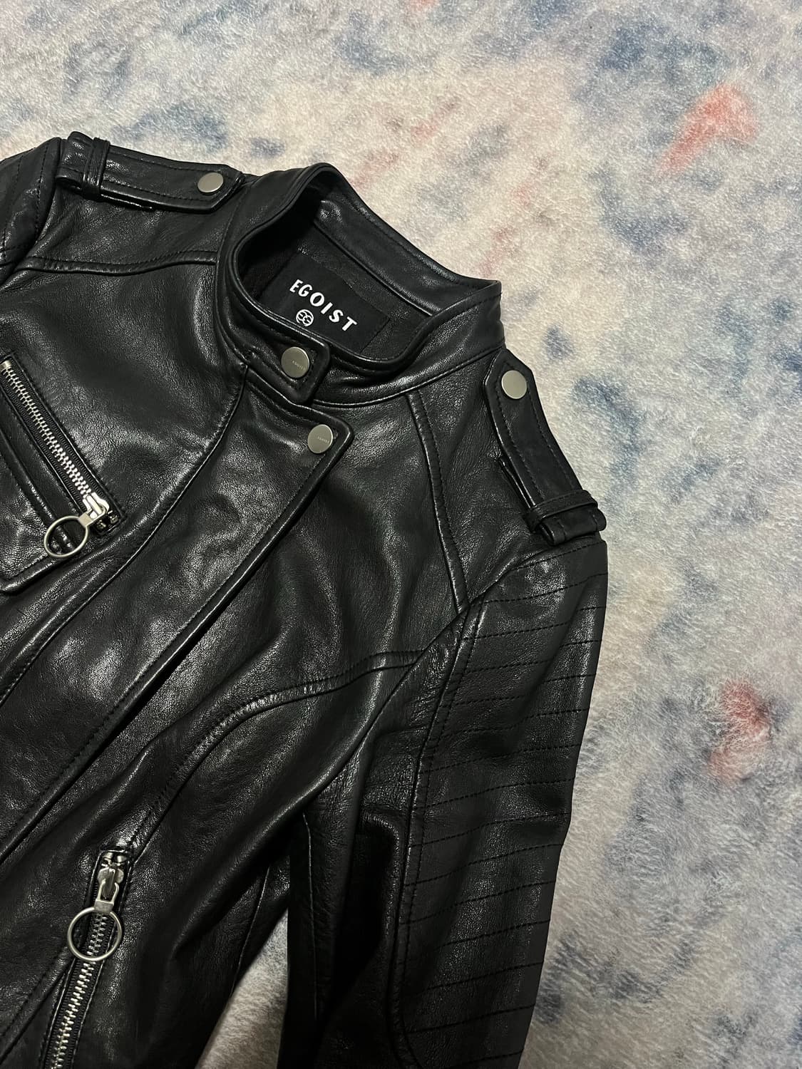 Egoist lamb skin single rider jacket 상품이미지3