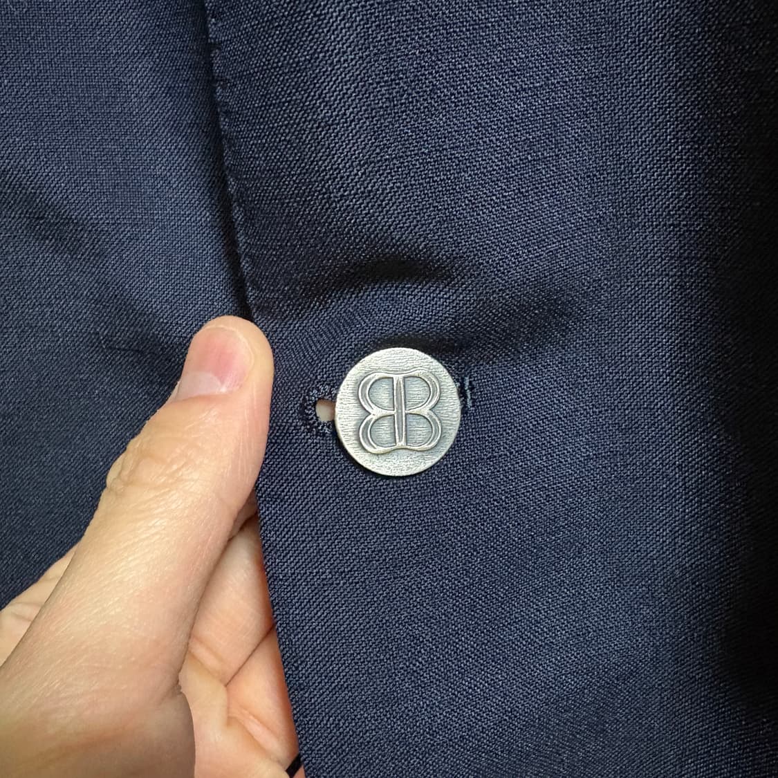 발렌시아가 BB 로고 은장 블레이저 자켓 / 네이비, L 상품이미지4