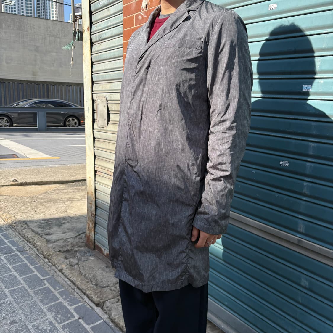 프라다 그레이 3 버튼 나일론 코트(2011) 상품이미지2