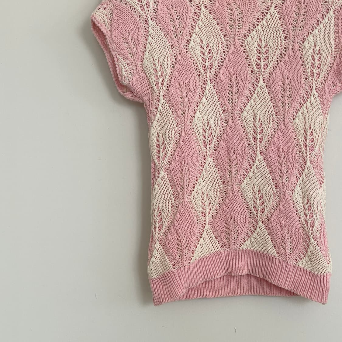 재팬 빈티지 딸기 우유 반팔 니트 상품이미지4