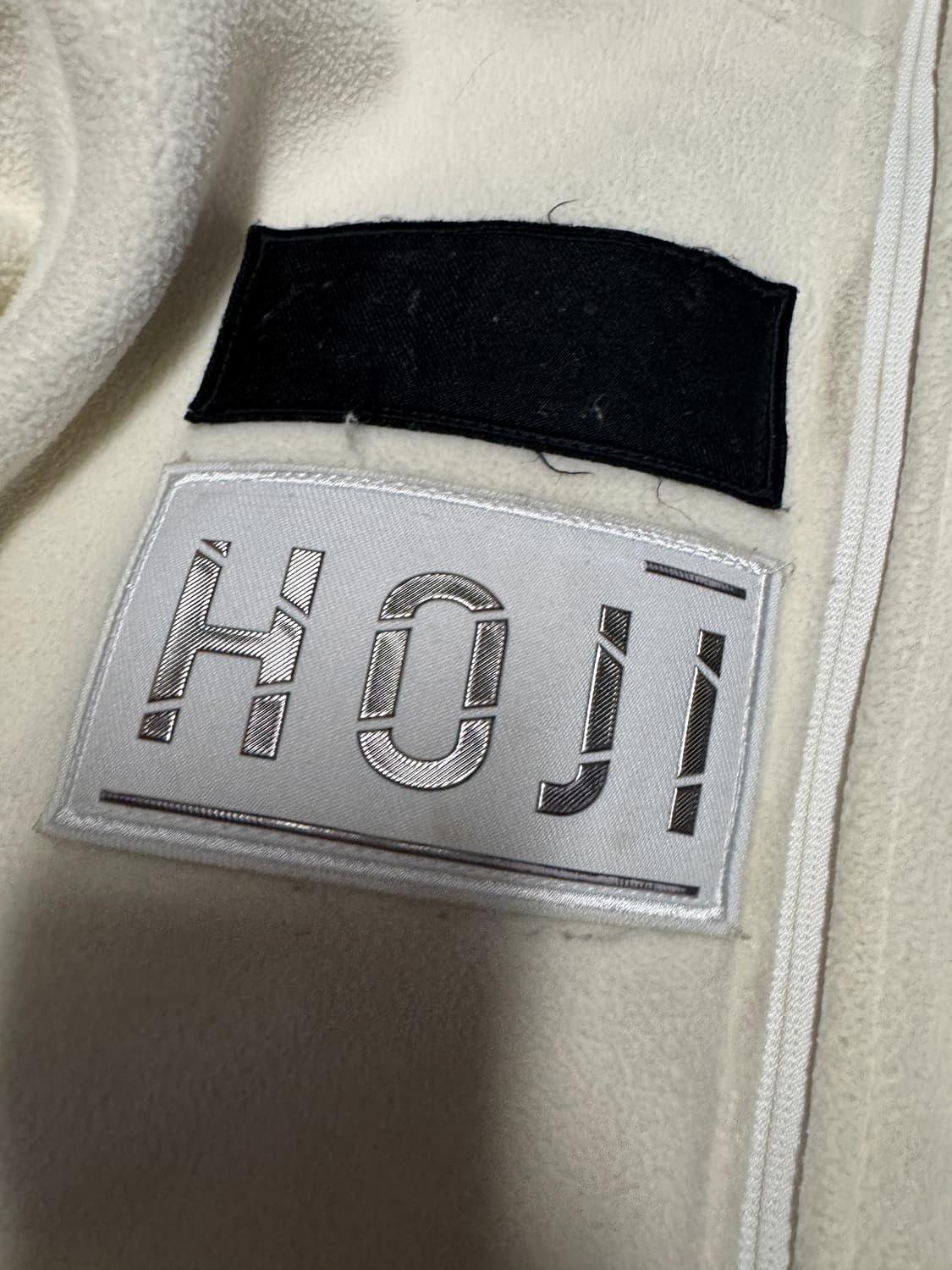 다이나핏 패치 로고 후드 플리스 자켓 화이트 M 상품이미지5