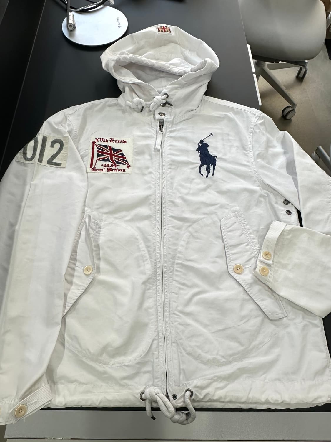 폴로 랄프로렌 UK 브리튼 빅포니 코튼나일론 컴뱃자켓 화이트 상품이미지5