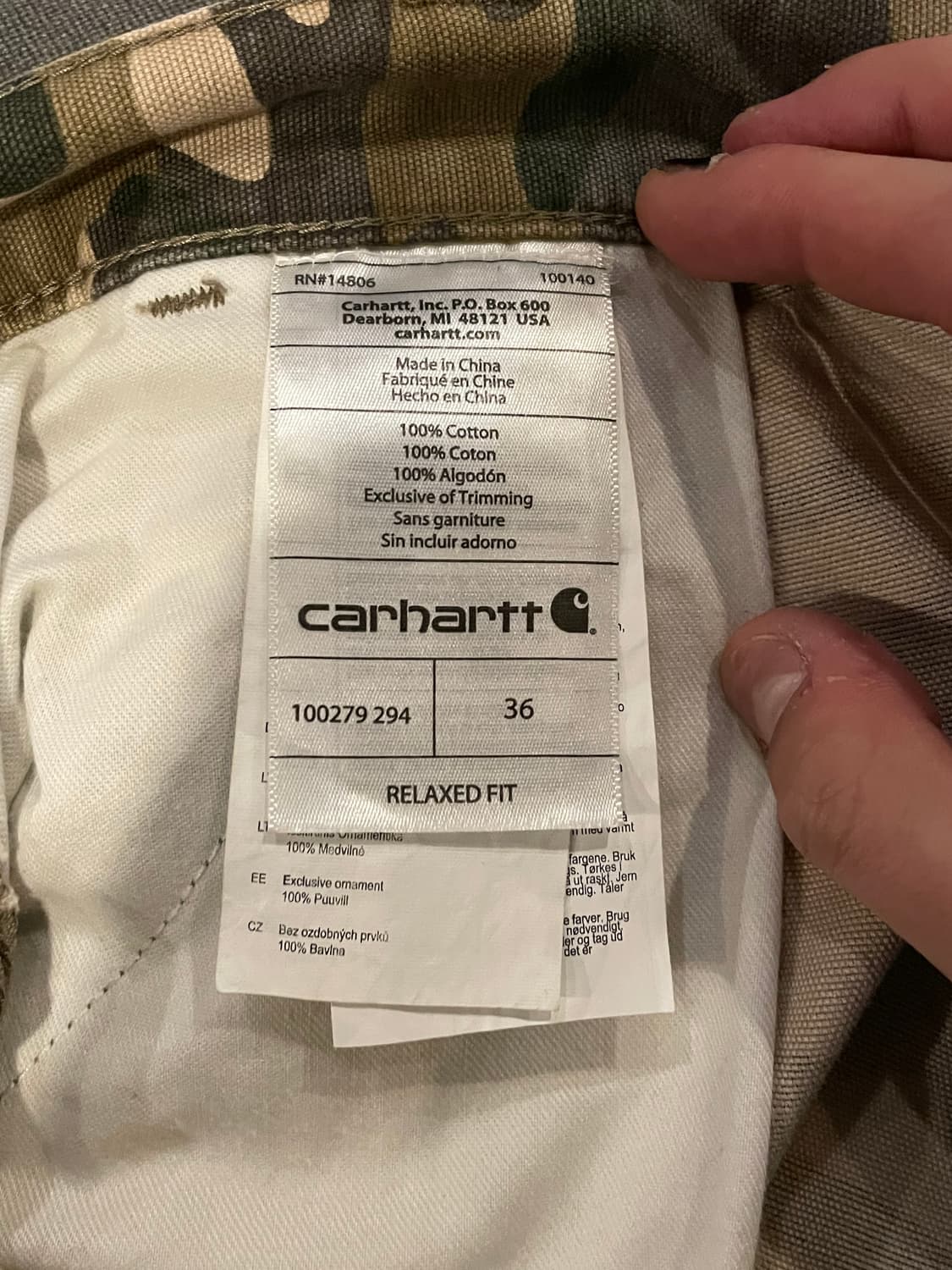 칼하트 카모 카고 반바지 상품이미지4