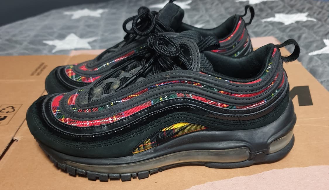 나이키 에어맥스97 타탄 체크 검빨노 스니커즈 (230) 상품이미지3