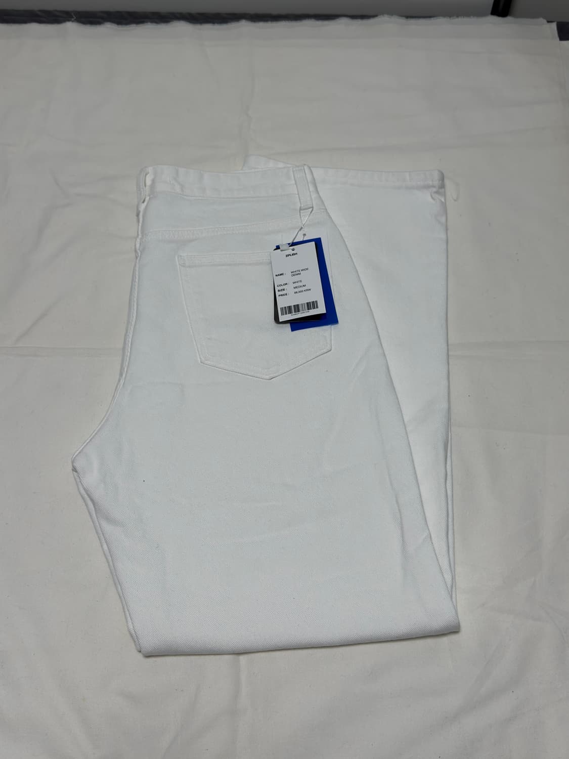 지플리시 / 와이드 데님팬츠 (화이트) / M 상품이미지4