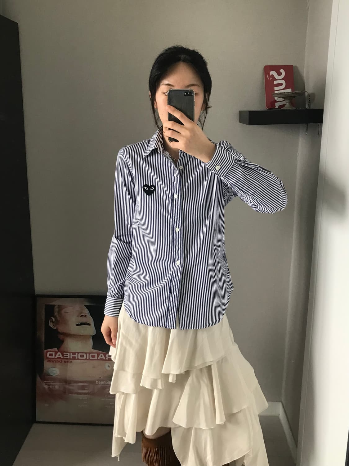 꼼데가르송 블랙 와펜 스트라이프 셔츠 상품이미지3