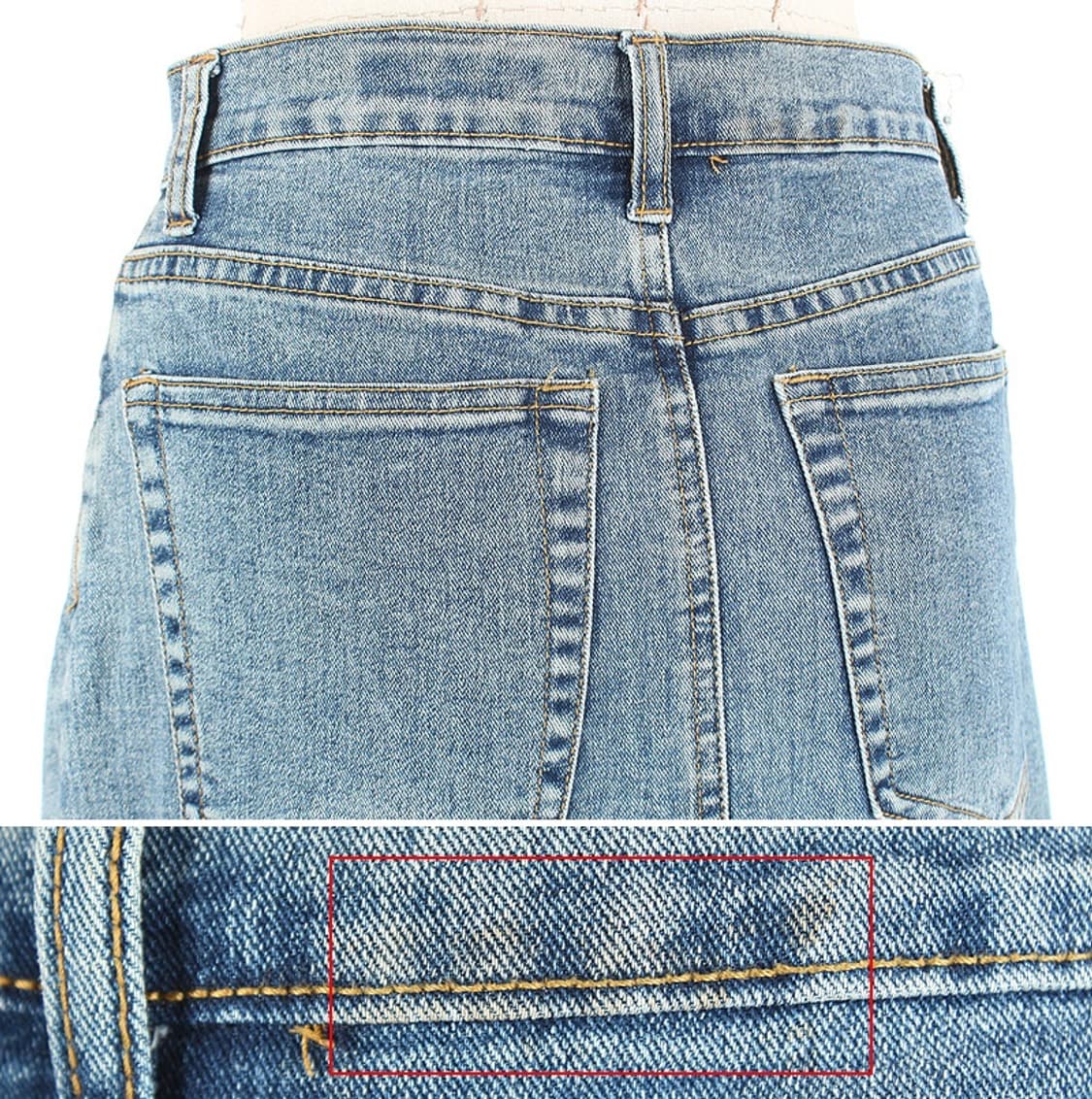 데님 프린지 체크캉캉 프릴 티어드 레이어드 패치워크 언발 머메이드 청치마 상품이미지9