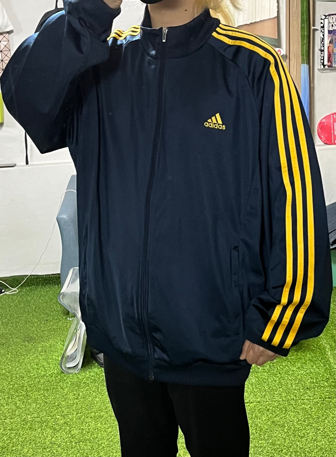 4XL 아디다스 네이비 삼선 져지 상품이미지1