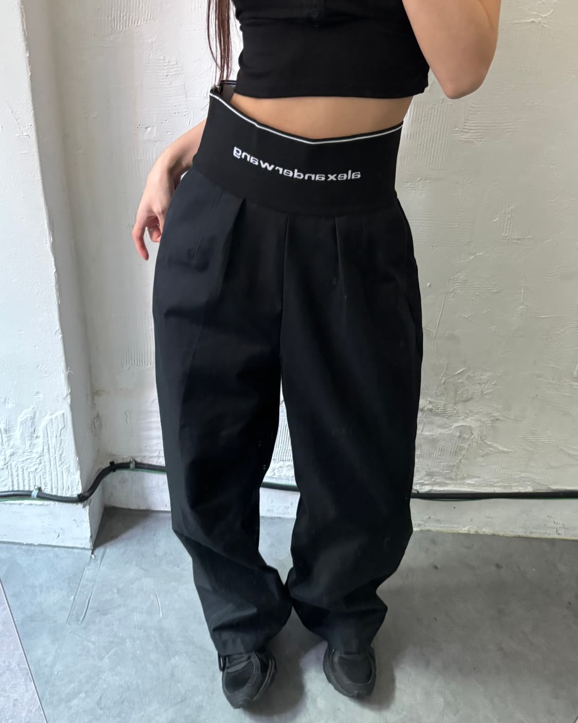 Alexander Wang 알렉산더왕 로고 밴딩 와이드 캐롯 팬츠 상품이미지1