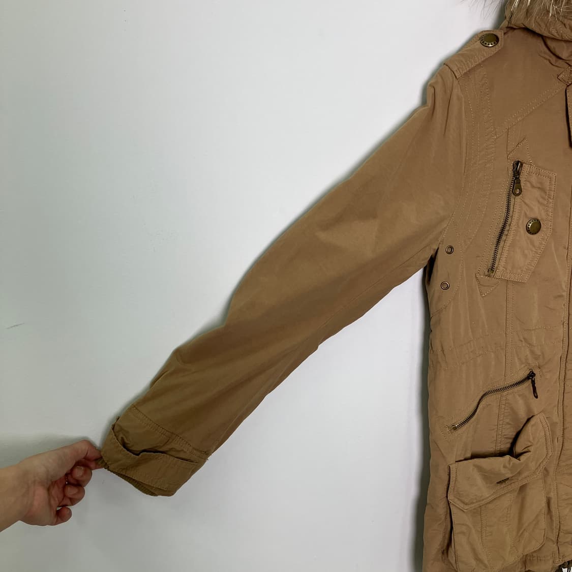 OZOC 베이지 롱야상 점퍼 38 상품이미지7