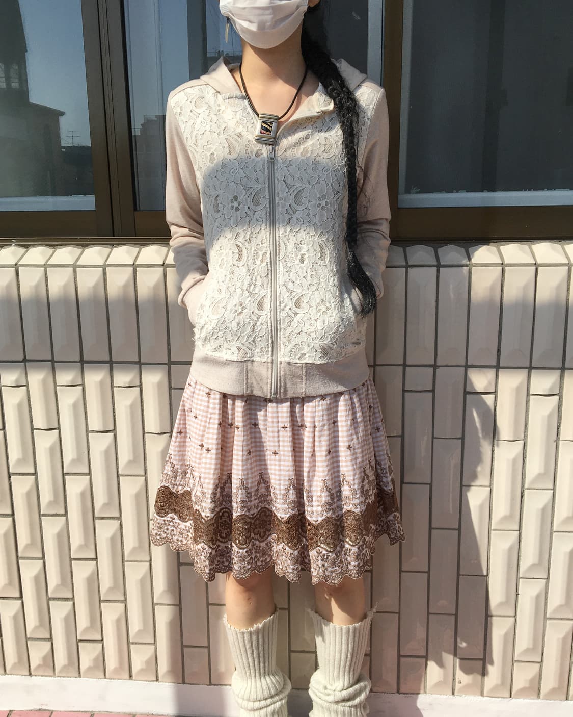 Lace trimming hood zip up 상품이미지7