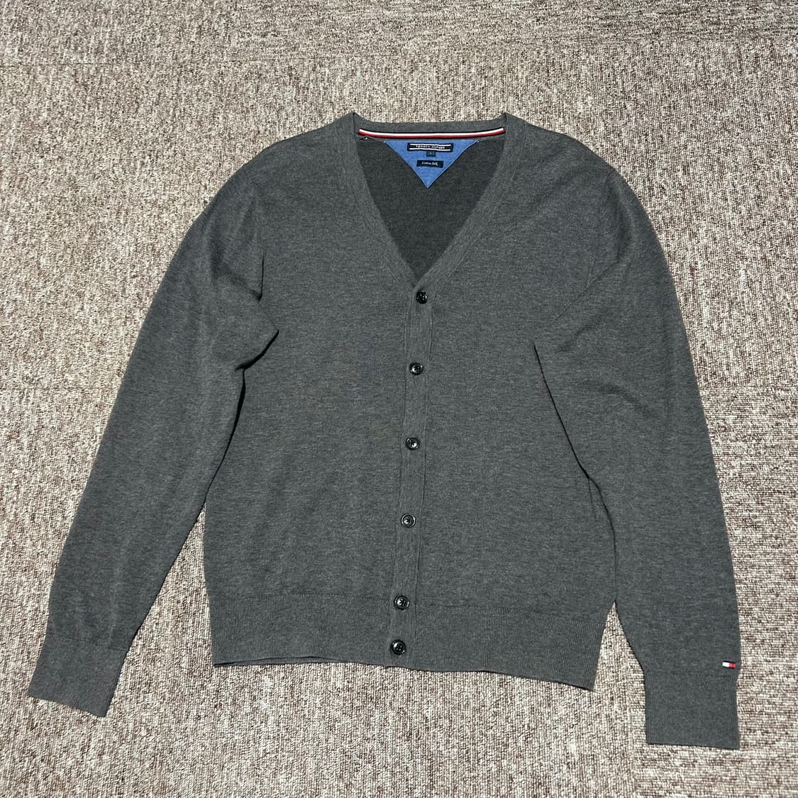 L) 타미힐피거 그레이 코튼 실크 가디건  상품이미지1