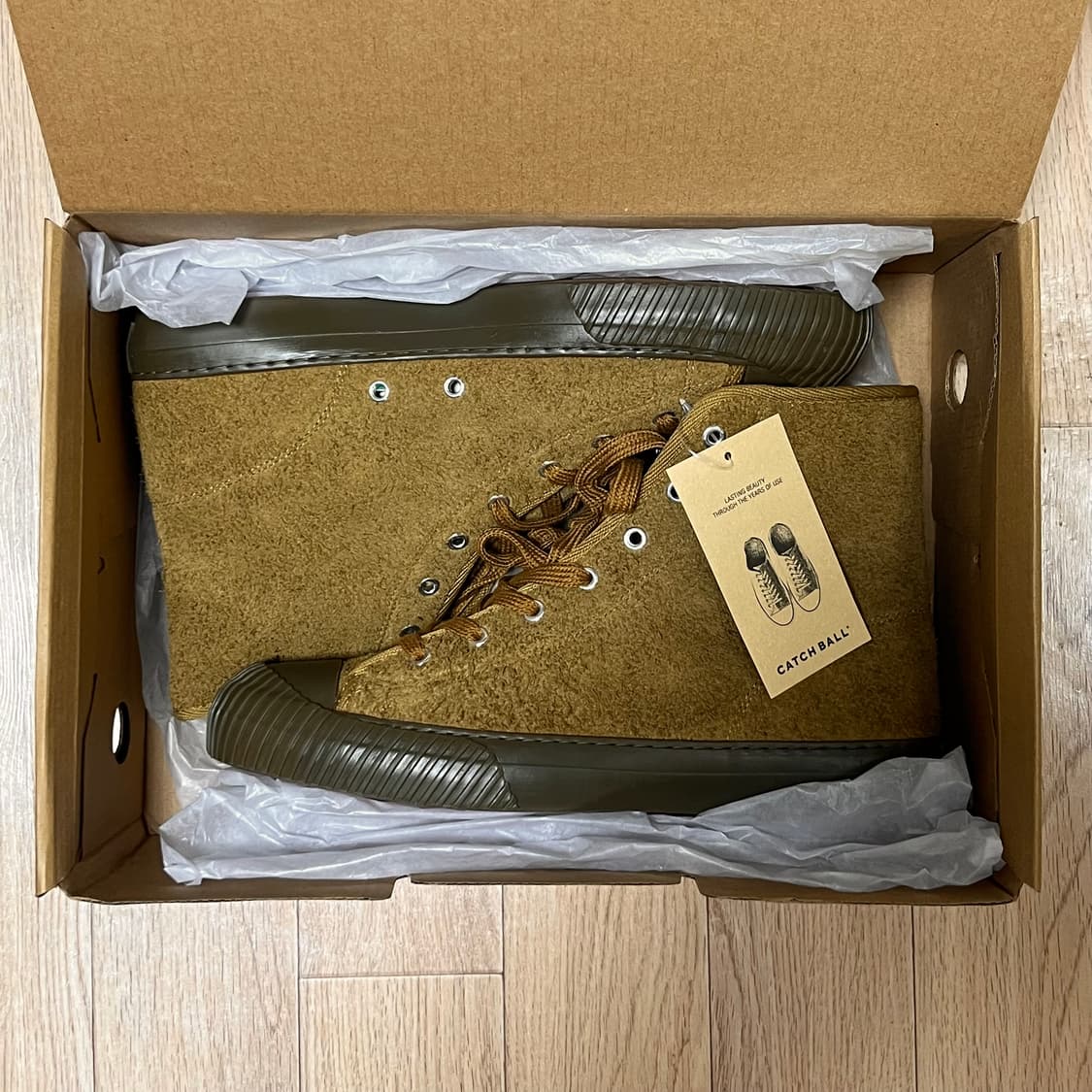 새상품280) 캐치볼 스웨이드 하이탑 M-03H 카멜 부츠 워커 컨버스 상품이미지2