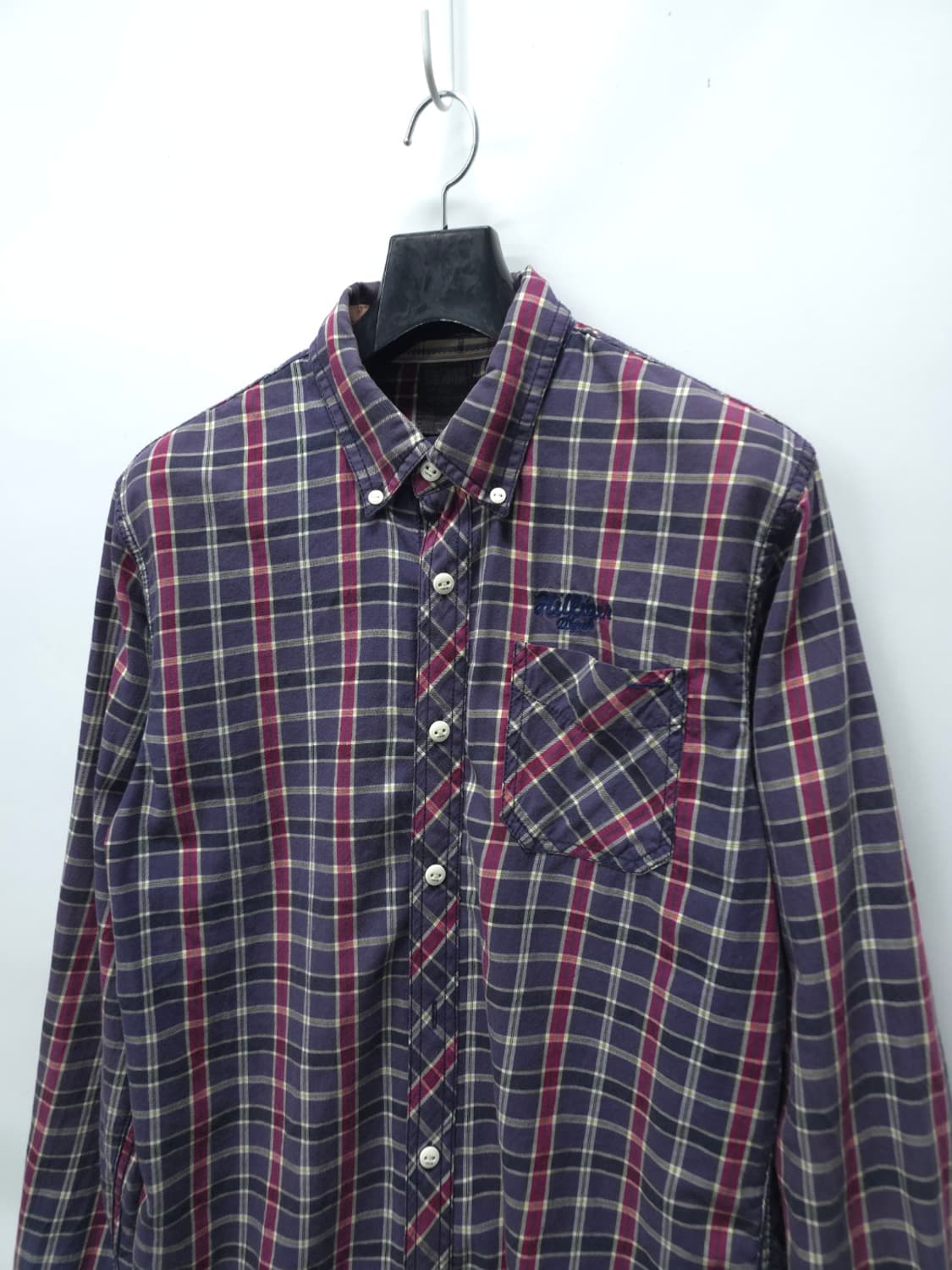 타미힐피거 남성 체크 남방 셔츠 (퍼플/버건디) 상품이미지2
