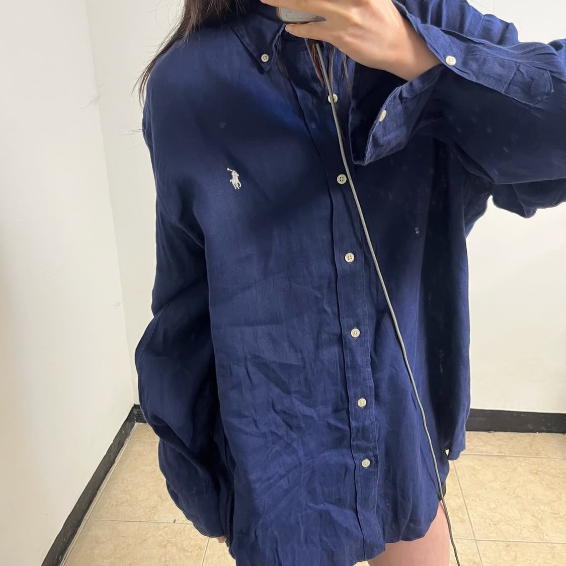 Polo Ralph Lauren Navy Linen Shirt 상품이미지2