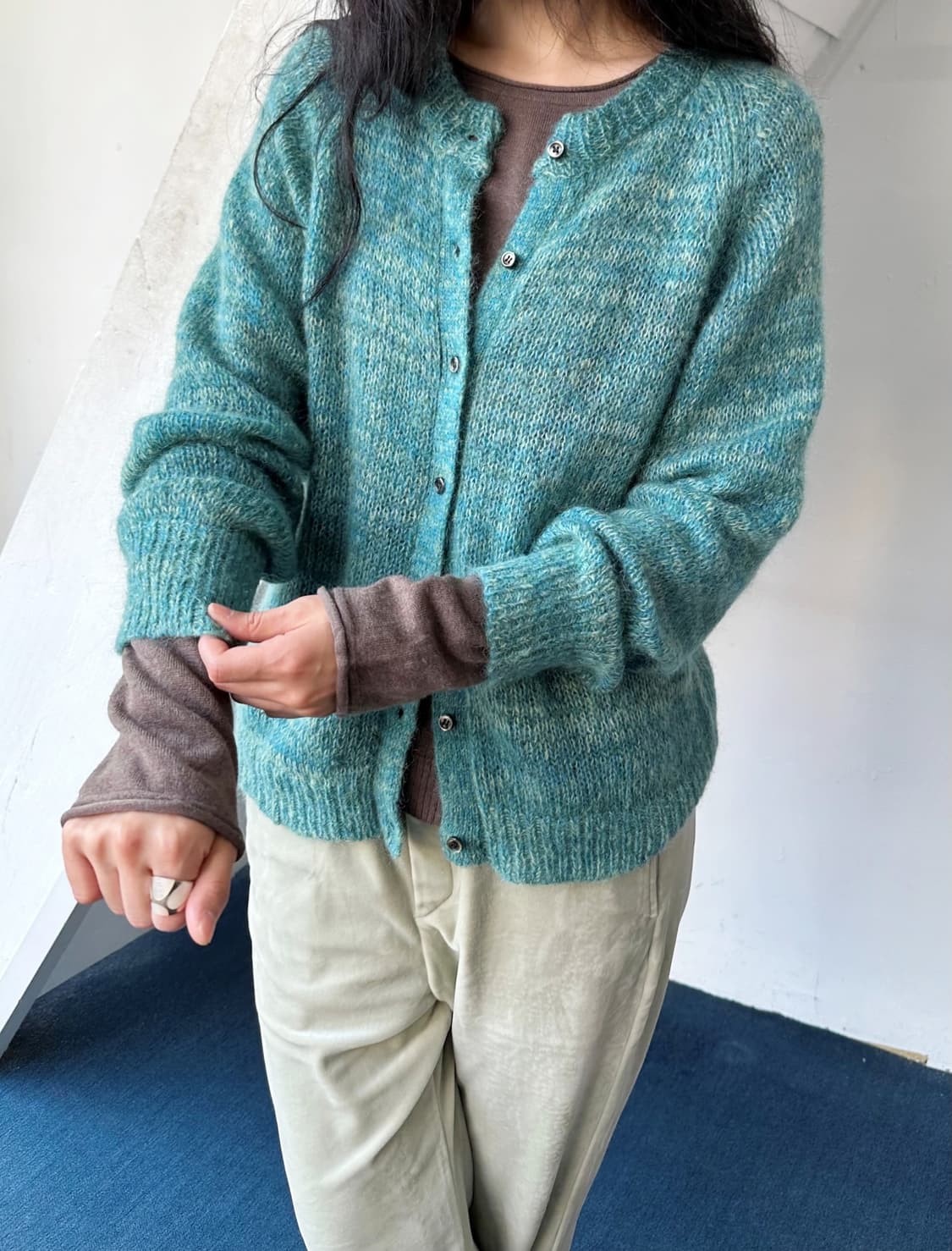 Mohair wool pattern design knit cardigan 상품이미지9