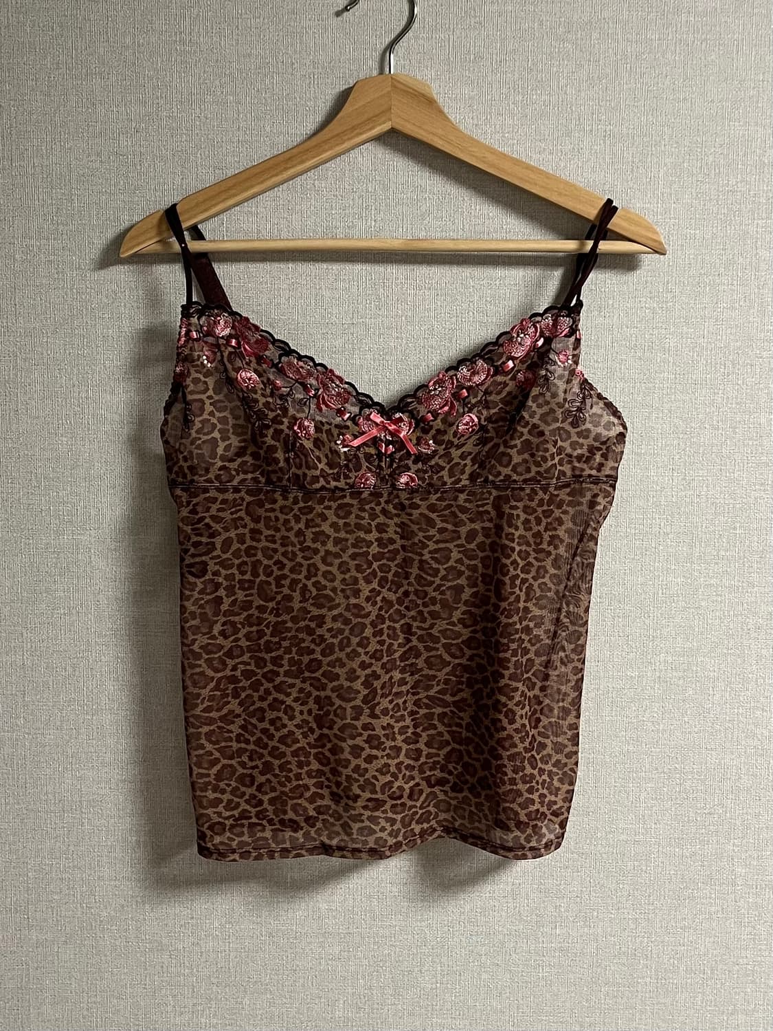 [히메갸루 / 오네갸루 / 갸루] 호피 플라워 슬리브리스 나시 상품이미지1