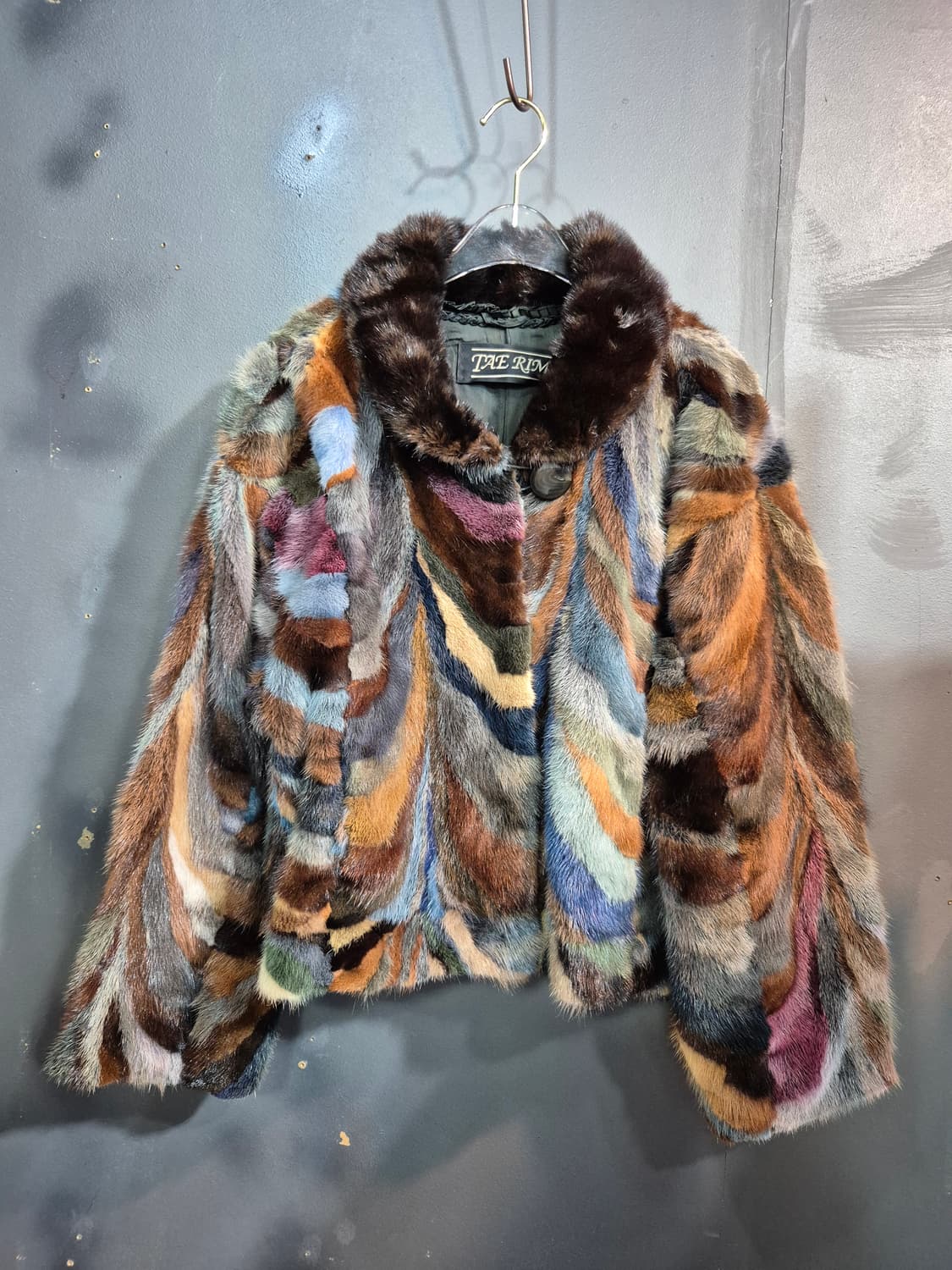 태림 멀티컬러 밍크 코트 55 66  77 상품이미지1