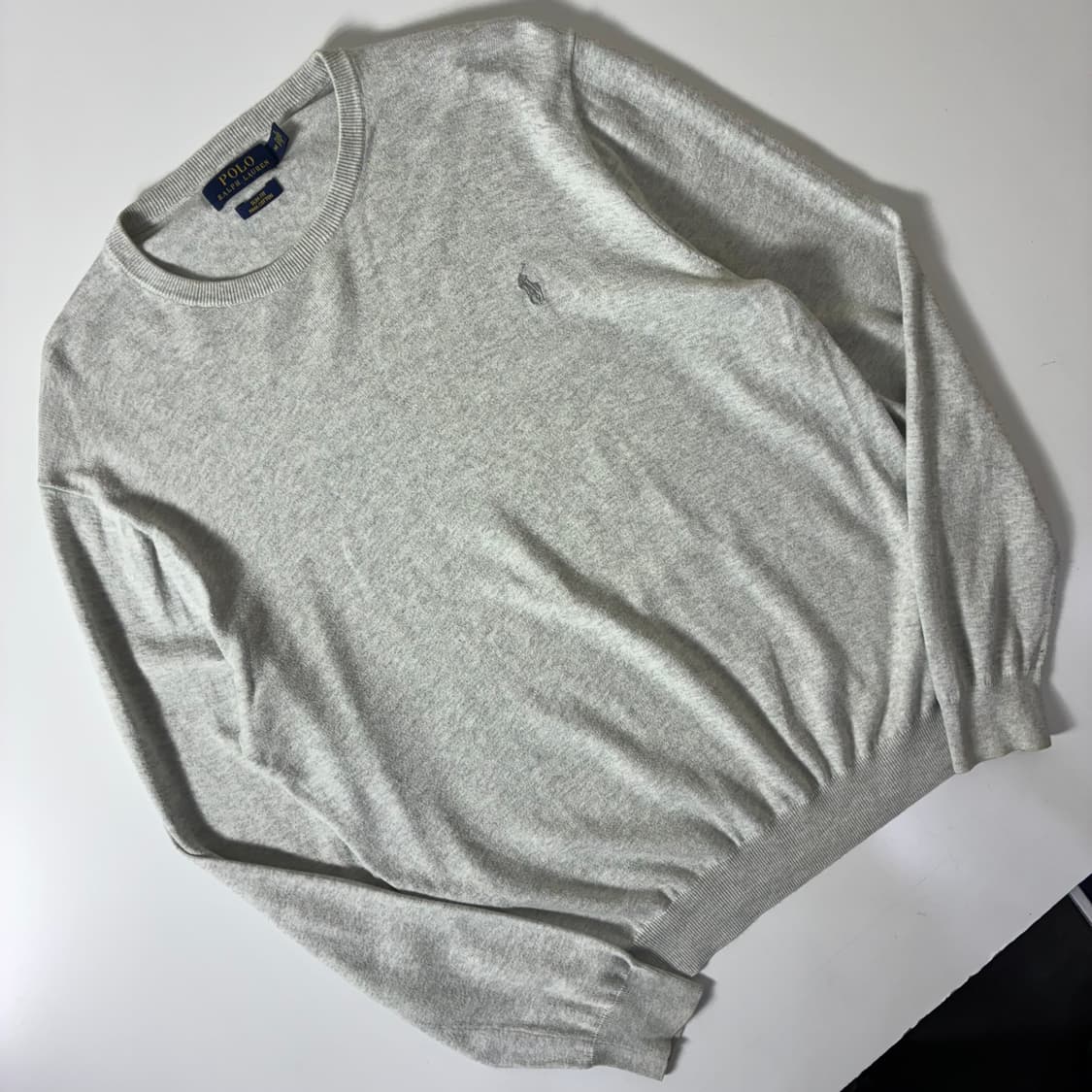 Polo  폴로 랄프로렌 자수 피마코튼 그레이 니트  상품이미지2
