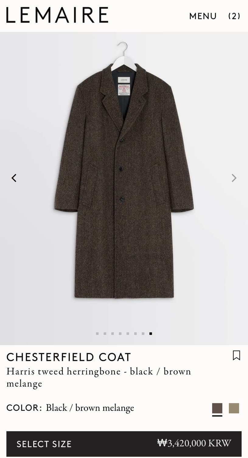 르메르25fw/해리스 트위드 채스터필드 코트 상품이미지4