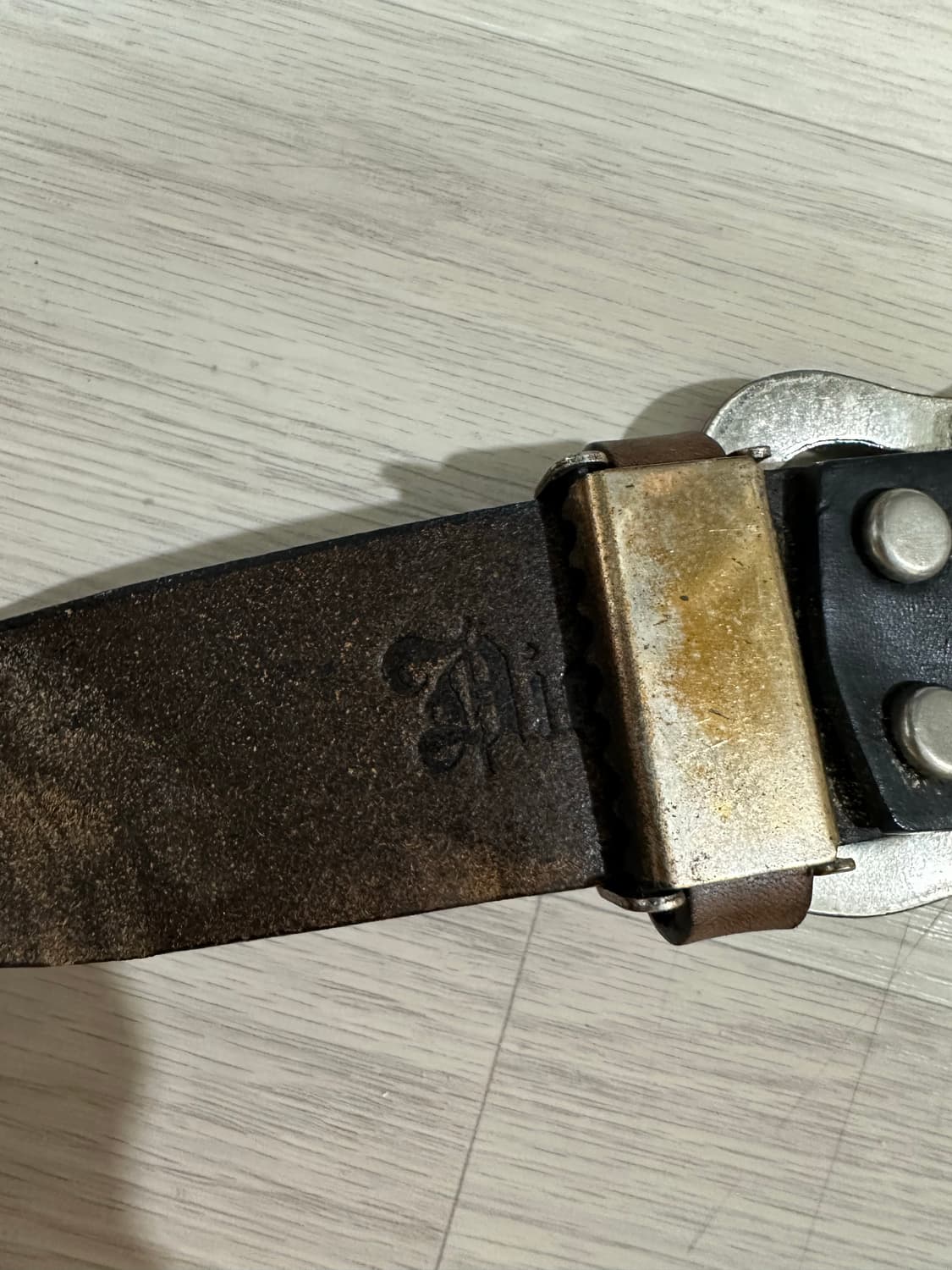 00‘s diavlo leather studs belt 상품이미지3