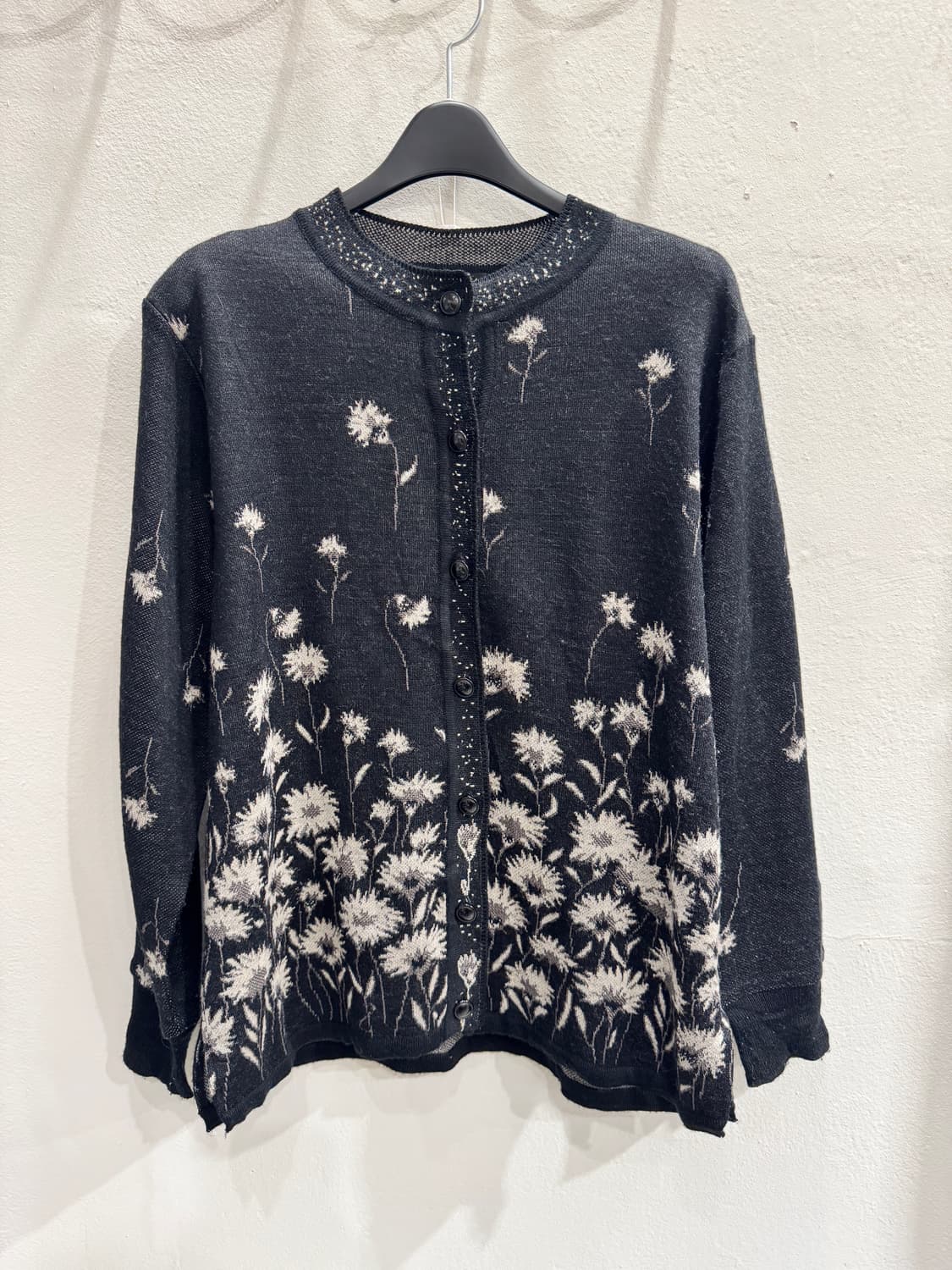 japan vintage 플라워 옆트임 거디건 상품이미지1