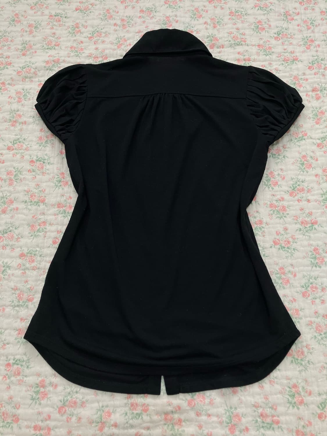 버버리 레이스 셔링 블랙 반팔 1075 모리걸 y2k 스트릿 갸루 펑키 상품이미지2